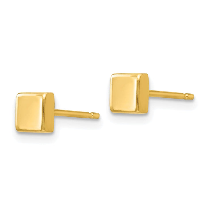 Lovely Rita's Earrings 14K Yellow Gold Lustrous Polished 4.5mm Square Post Earrings