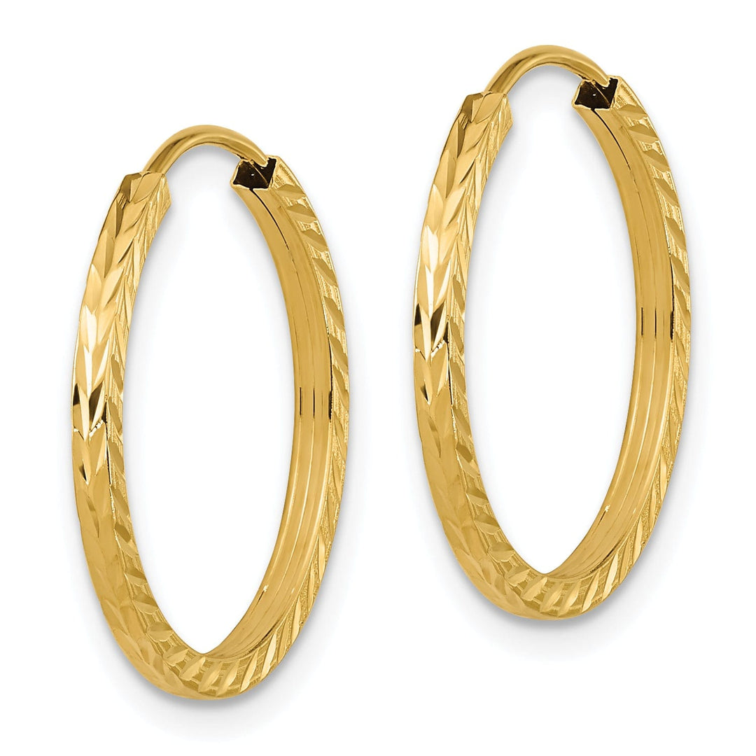 Lovely Rita's Earrings 14K Yellow Gold Luxe D.C Square-Tube 1.35x20mm Endless Hoop Earrings