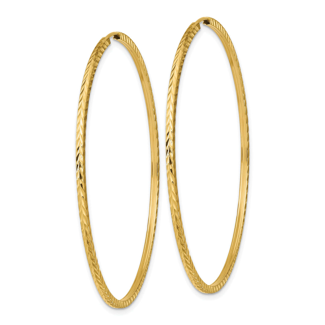 Lovely Rita's Earrings 14K Yellow Gold Luxe D.C Square-Tube 1.35x55mm Endless Hoop Earrings