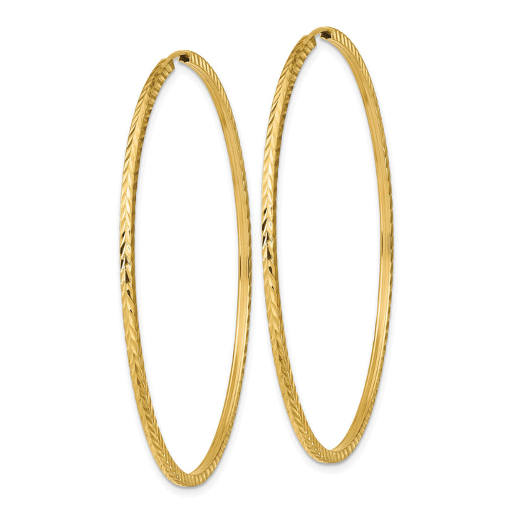 Lovely Rita's Earrings 14K Yellow Gold Luxe D.C Square-Tube 1.35x55mm Endless Hoop Earrings