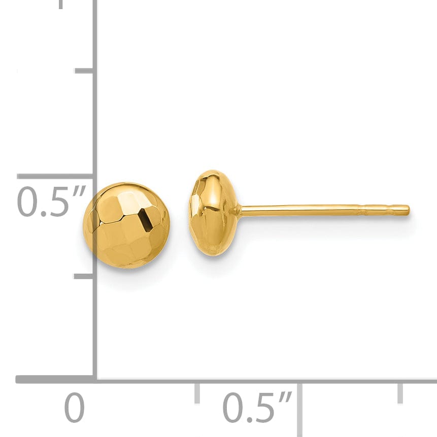 Lovely Rita's Earrings 14K Yellow Gold Luxe Diamond-Cut 5.5mm Button Post Earrings