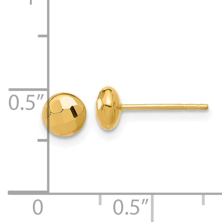 Lovely Rita's Earrings 14K Yellow Gold Luxe Diamond-Cut 5.5mm Button Post Earrings