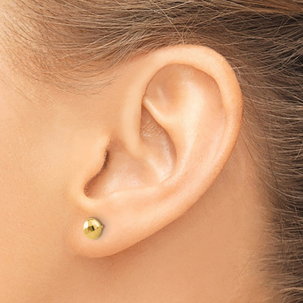 Lovely Rita's Earrings 14K Yellow Gold Luxe Diamond-Cut 5.5mm Button Post Earrings