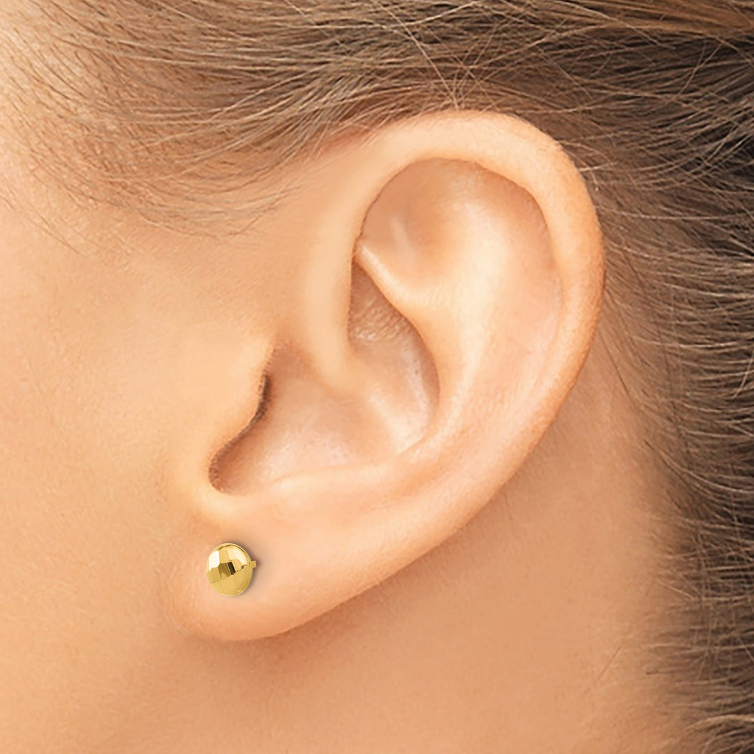 Lovely Rita's Earrings 14K Yellow Gold Luxe Diamond-Cut 5.5mm Button Post Earrings