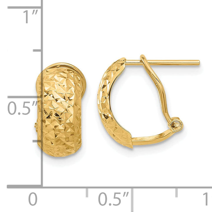 Lovely Rita's Earrings 14K Yellow Gold Luxe Diamond-Cut 6.4mm Omega Back Post Earrings