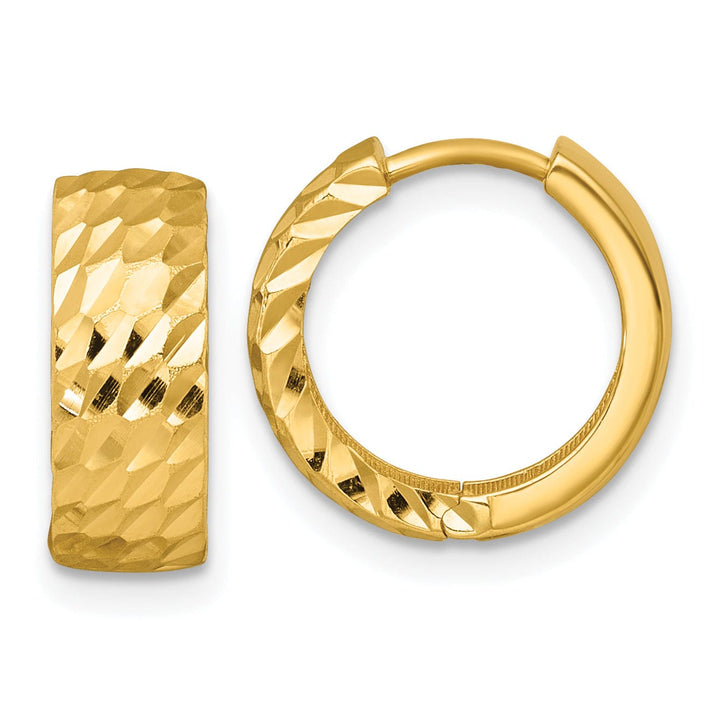 Lovely Rita's Earrings 14K Yellow Gold Luxe Polished 14.5mm 5.0mm Round Hinged Hoop Earrings