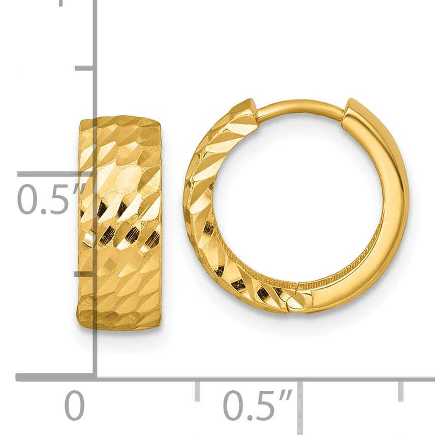 Lovely Rita's Earrings 14K Yellow Gold Luxe Polished 14.5mm 5.0mm Round Hinged Hoop Earrings