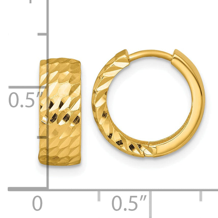 Lovely Rita's Earrings 14K Yellow Gold Luxe Polished 14.5mm 5.0mm Round Hinged Hoop Earrings