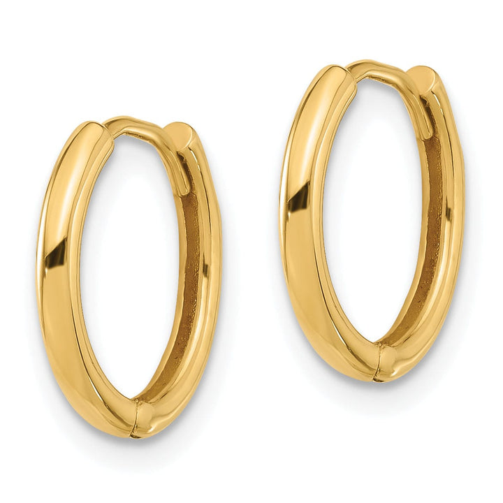 Lovely Rita's Earrings 14K Yellow Gold Luxe Polished 14.5mm Round Hinged Hoop Earrings