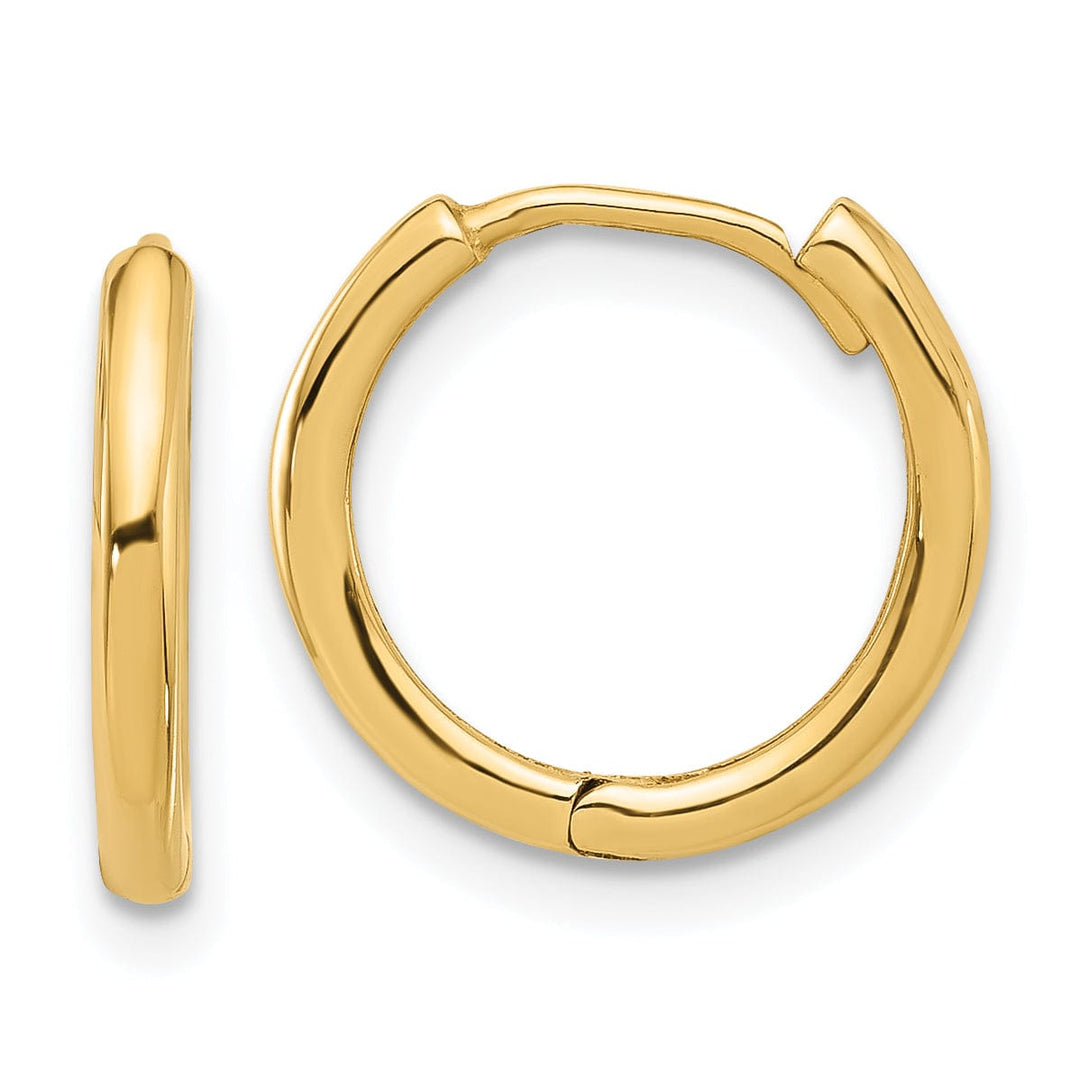 Lovely Rita's Earrings 14K Yellow Gold Luxe Polished 14.5mm Round Hinged Hoop Earrings