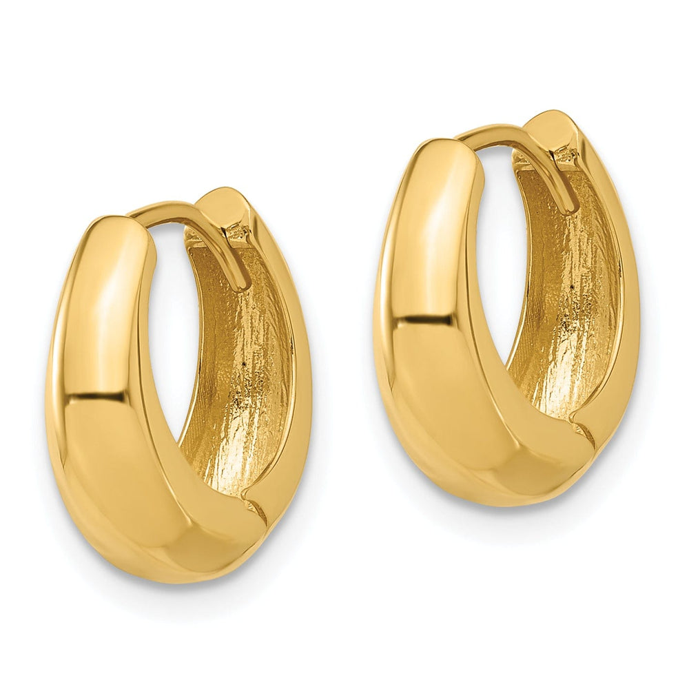 Lovely Rita's Earrings 14K Yellow Gold Luxe Polished 14.5mm Round Huggie Hinged Hoop Earrings