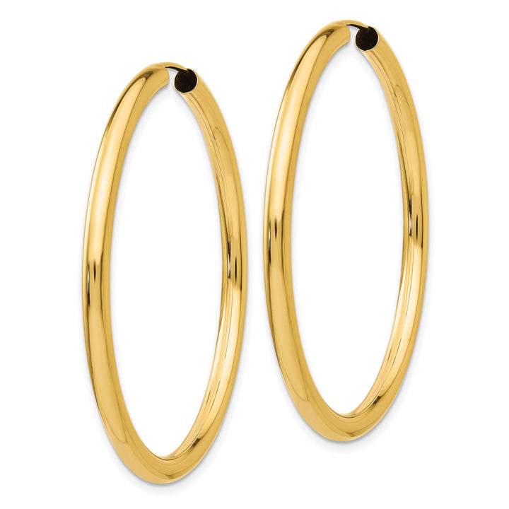 Lovely Rita's Earrings 14K Yellow Gold Luxe Polished 3.00x45mm Endless Hoop Earrings