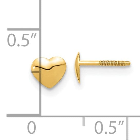 Lovely Rita's Earrings 14k Yellow Gold Madi K Heart Screwback Earrings