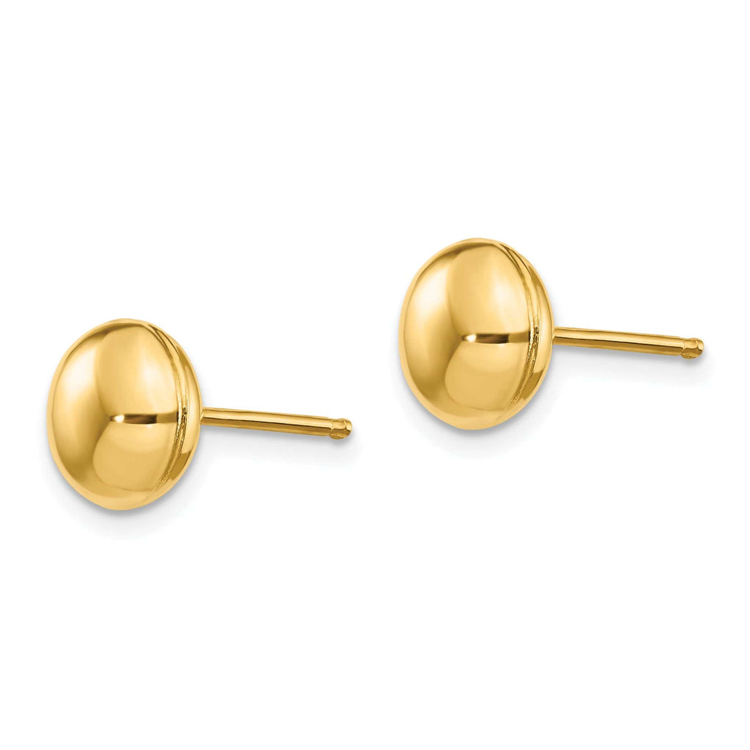 Lovely Rita's Earrings 14K Yellow Gold Minimalist Polished 8mm Button Post Earrings