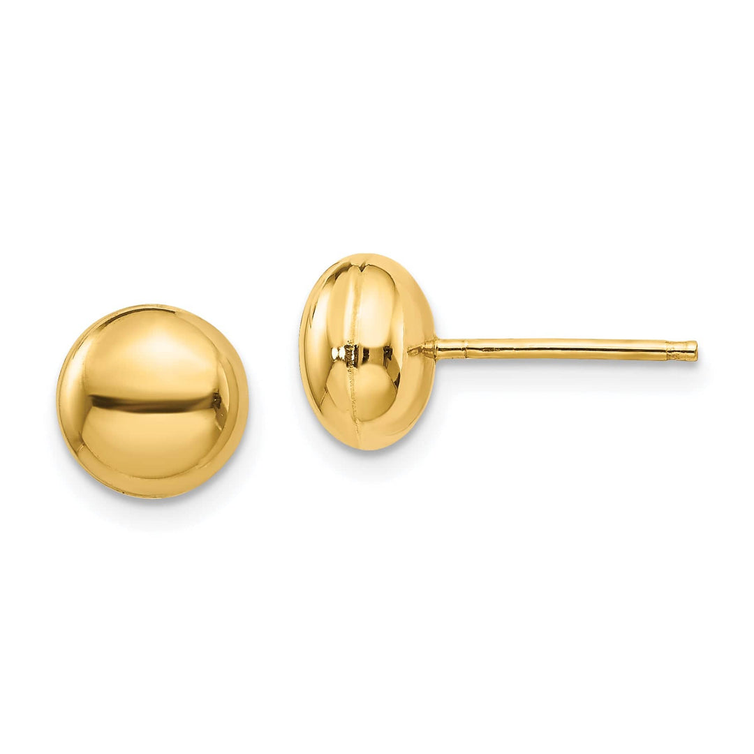 Lovely Rita's Earrings 14K Yellow Gold Minimalist Polished 8mm Button Post Earrings