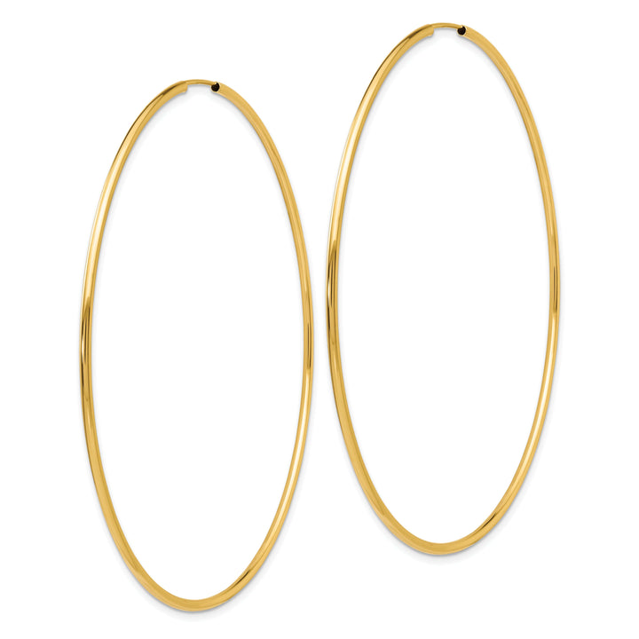 Lovely Rita's Earrings 14K Yellow Gold Modern Polished 1.2x74mm Endless Hoop Earrings