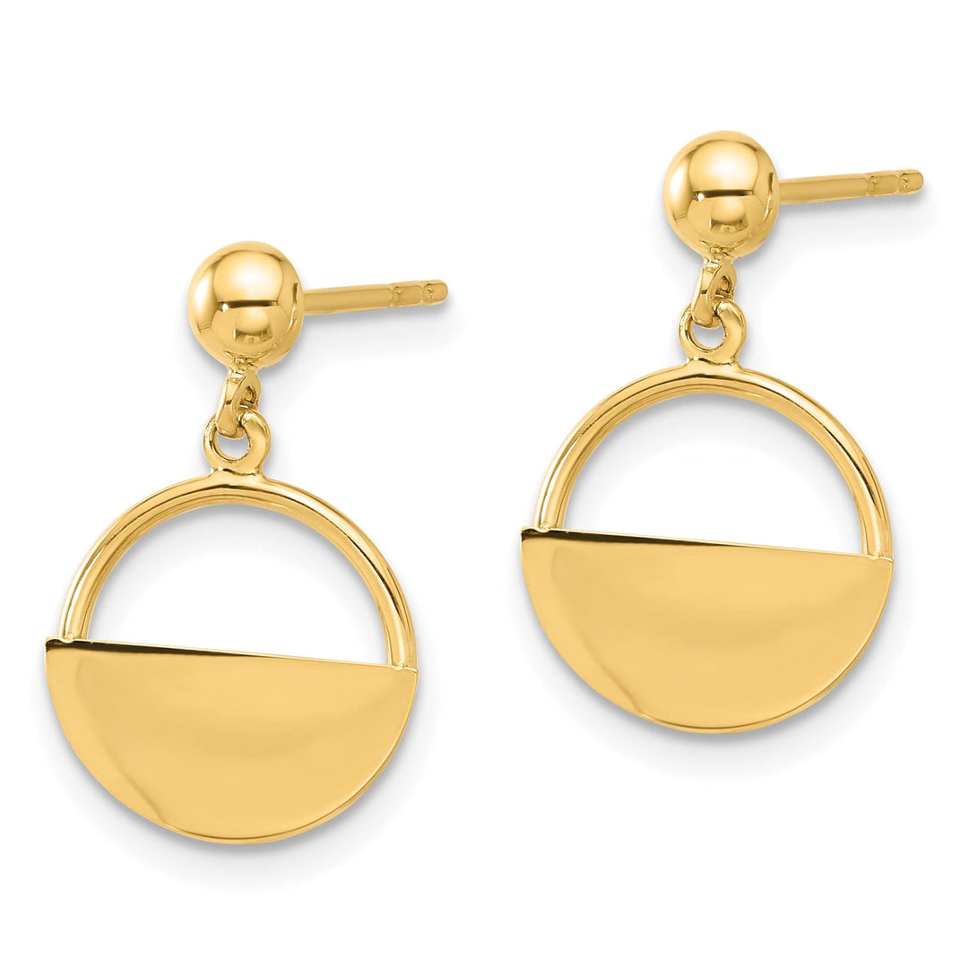 Lovely Rita's Earrings 14K Yellow Gold Modern Polished 11.9mm Contemporary Dangle Earrings