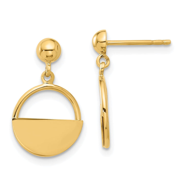 Lovely Rita's Earrings 14K Yellow Gold Modern Polished 11.9mm Contemporary Dangle Earrings