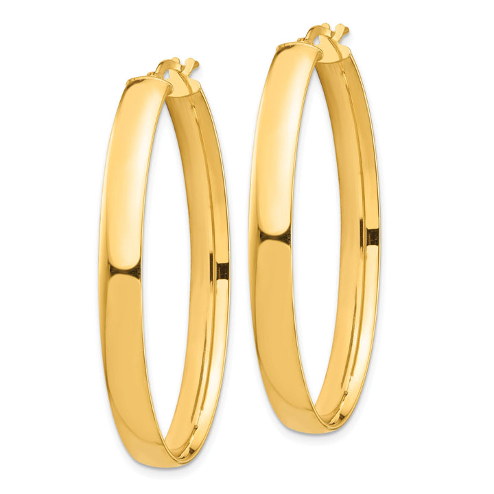 Lovely Rita's Earrings 14K Yellow Gold Modern Polished 27.41 mm Oval Tube Hoop Earrings