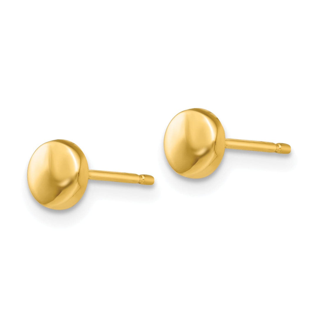 Lovely Rita's Earrings 14K Yellow Gold Modern Polished 5mm Round Button Post Earrings