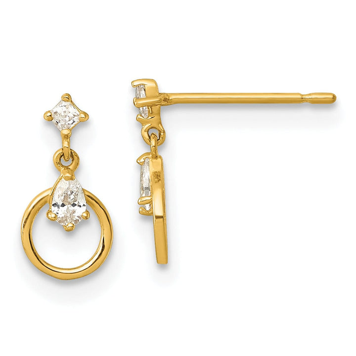 Lovely Rita's Earrings 14K Yellow Gold Opulent Polished 5.3mm Design Post Earrings