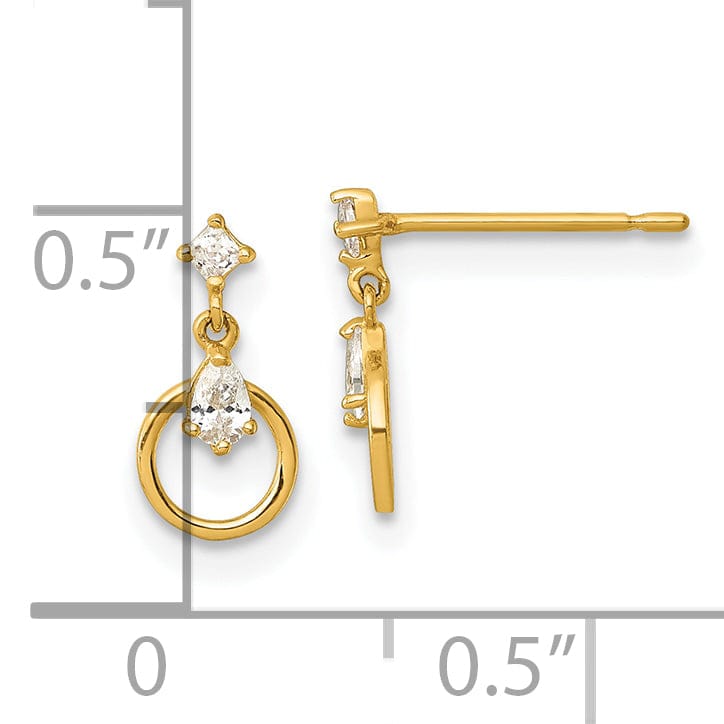 Lovely Rita's Earrings 14K Yellow Gold Opulent Polished 5.3mm Design Post Earrings