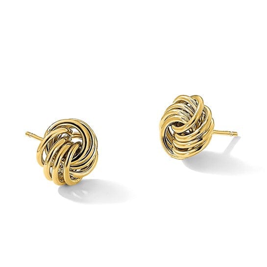 Lovely Rita's Earrings 14K Yellow Gold Perfect Polished 11mm Love Knot Post Earrings