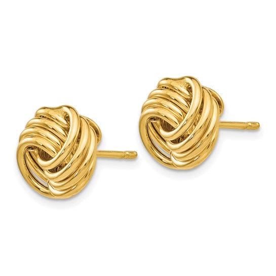 Lovely Rita's Earrings 14K Yellow Gold Perfect Polished 11mm Love Knot Post Earrings