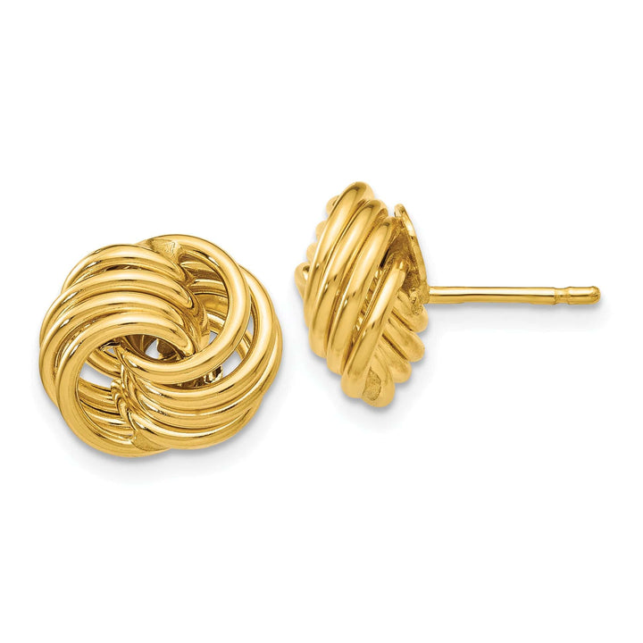 Lovely Rita's Earrings 14K Yellow Gold Perfect Polished 11mm Love Knot Post Earrings