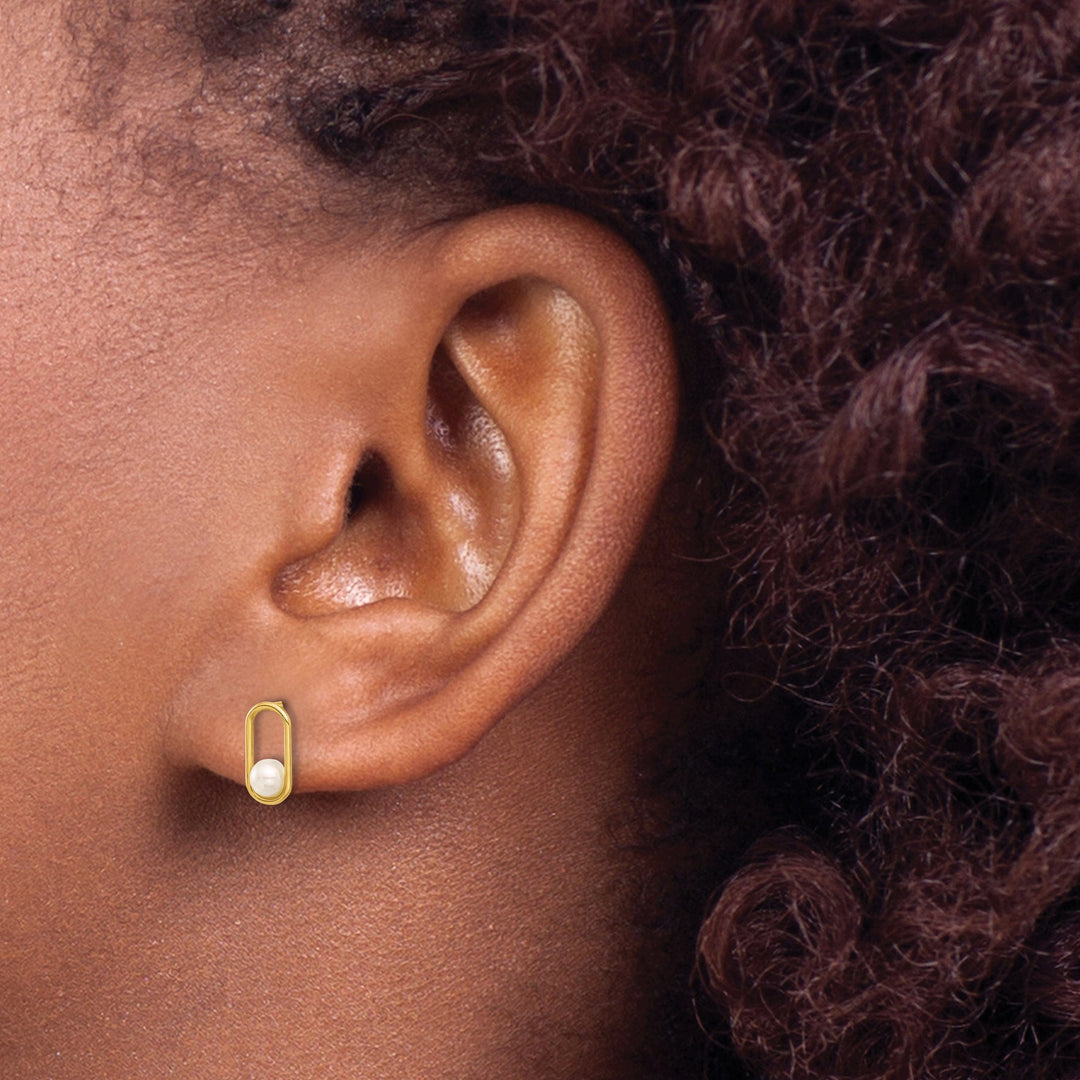 Lovely Rita's Earrings 14K Yellow Gold Perfect Polished 4.5mm Design Post Earrings