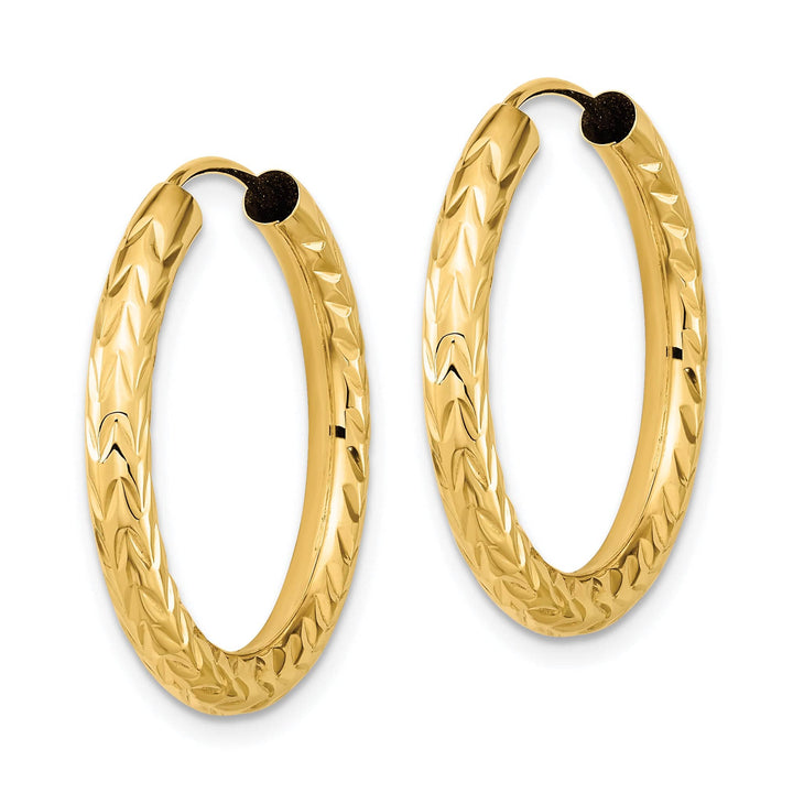 Lovely Rita's Earrings 14K Yellow Gold Polished D.C 3.00x25mm Endless Hoop Earrings