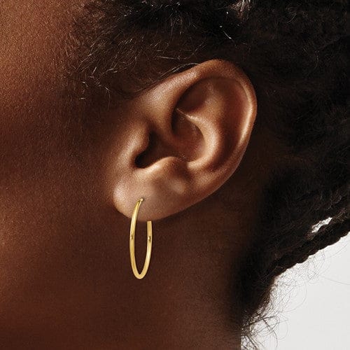 Lovely Rita's Earrings 14k Yellow Gold Polished Endless Hoops 1.25mm x 25mm