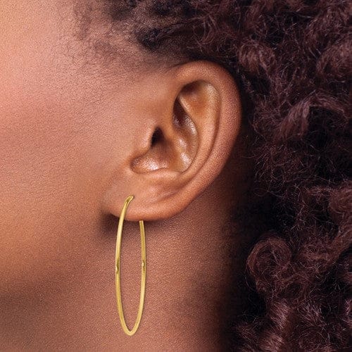 Lovely Rita's Earrings 14k Yellow Gold Polished Endless Hoops 1.25mm x 40mm