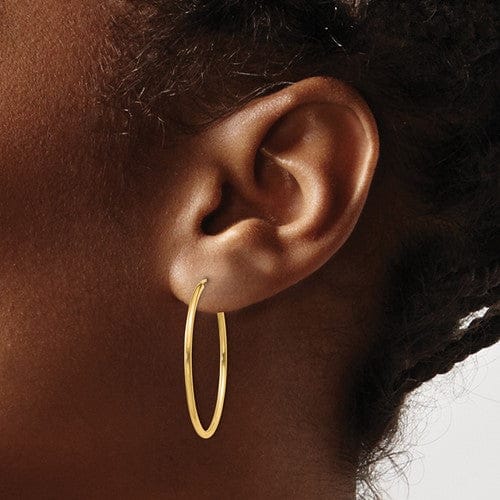 Lovely Rita's Earrings 14k Yellow Gold Polished Endless Hoops 1.5mm x 30mm