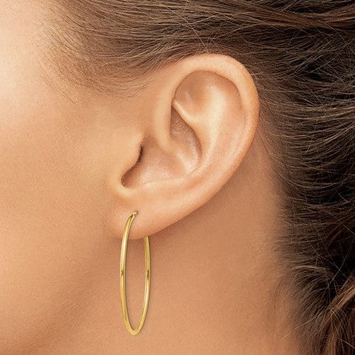 Lovely Rita's Earrings 14k Yellow Gold Polished Endless Hoops 1.5mm x 38mm