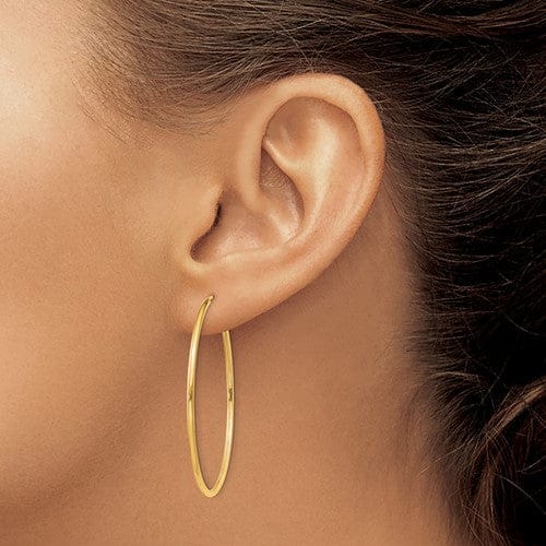 Lovely Rita's Earrings 14k Yellow Gold Polished Endless Hoops 1.5mm x 40.5mm