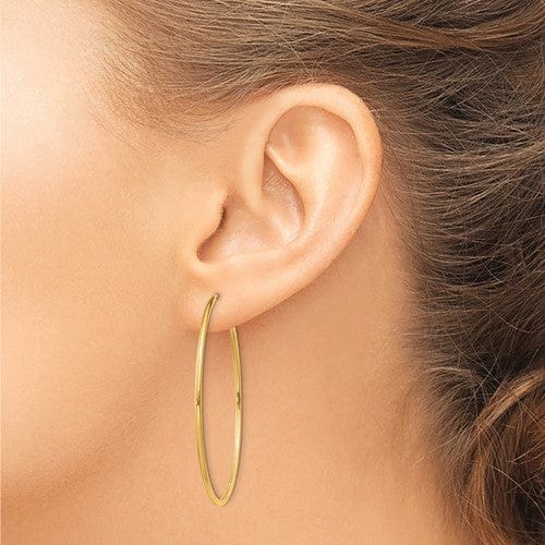 Lovely Rita's Earrings 14k Yellow Gold Polished Endless Hoops 1.5mm x 45mm