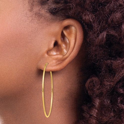Lovely Rita's Earrings 14k Yellow Gold Polished Endless Hoops 1.5mm x 51mm
