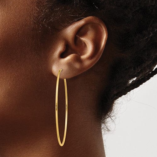 Lovely Rita's Earrings 14k Yellow Gold Polished Endless Hoops 1.5mm x 54mm