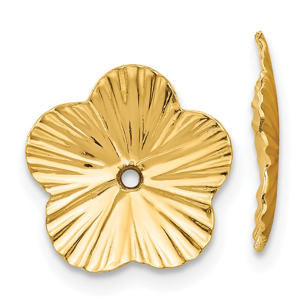 Lovely Rita's Earrings 14k Yellow Gold Polished Fancy Floral Design Earring Jackets