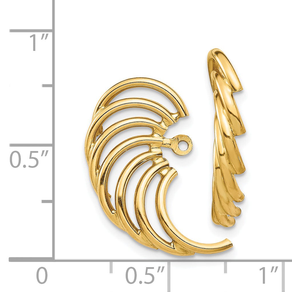 Lovely Rita's Earrings 14k Yellow Gold Polished Swirl Shaped Earring Jackets