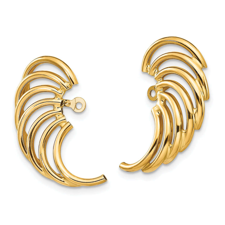 Lovely Rita's Earrings 14k Yellow Gold Polished Swirl Shaped Earring Jackets