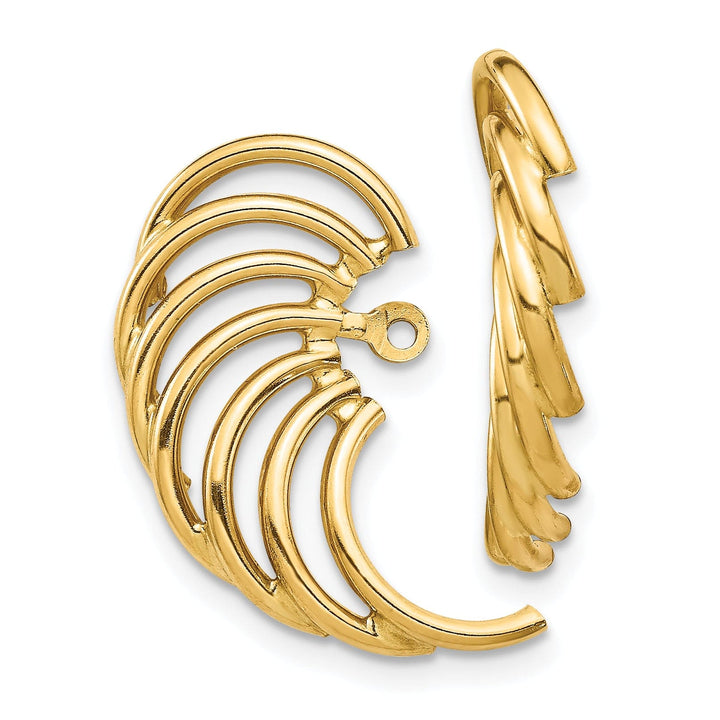Lovely Rita's Earrings 14k Yellow Gold Polished Swirl Shaped Earring Jackets