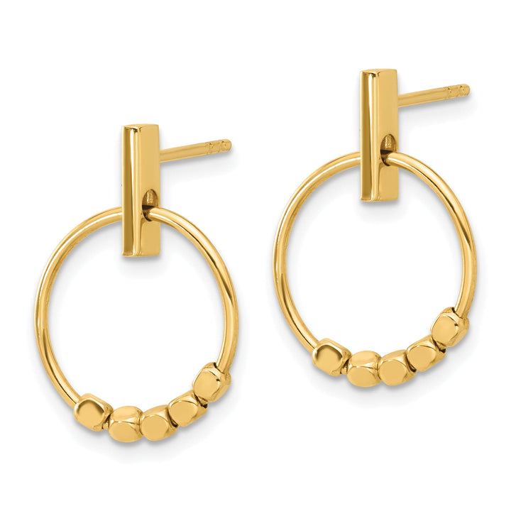 Lovely Rita's Earrings 14K Yellow Gold Premium Polished 14.5mm Circle Post Dangle Earrings