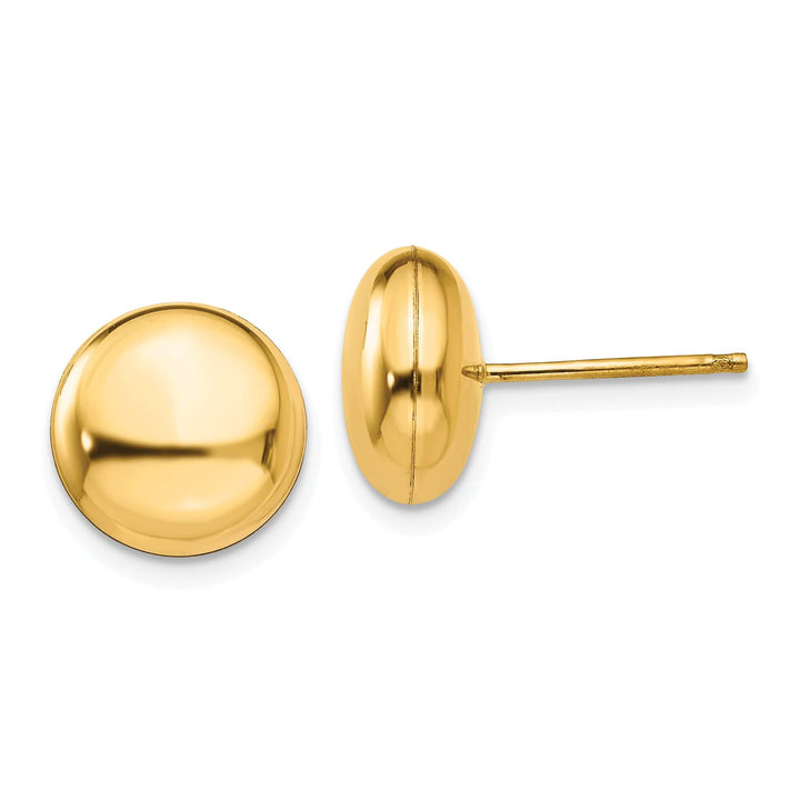 Lovely Rita's Earrings 14K Yellow Gold Pretty Polished 10.5mm Button Post Earrings