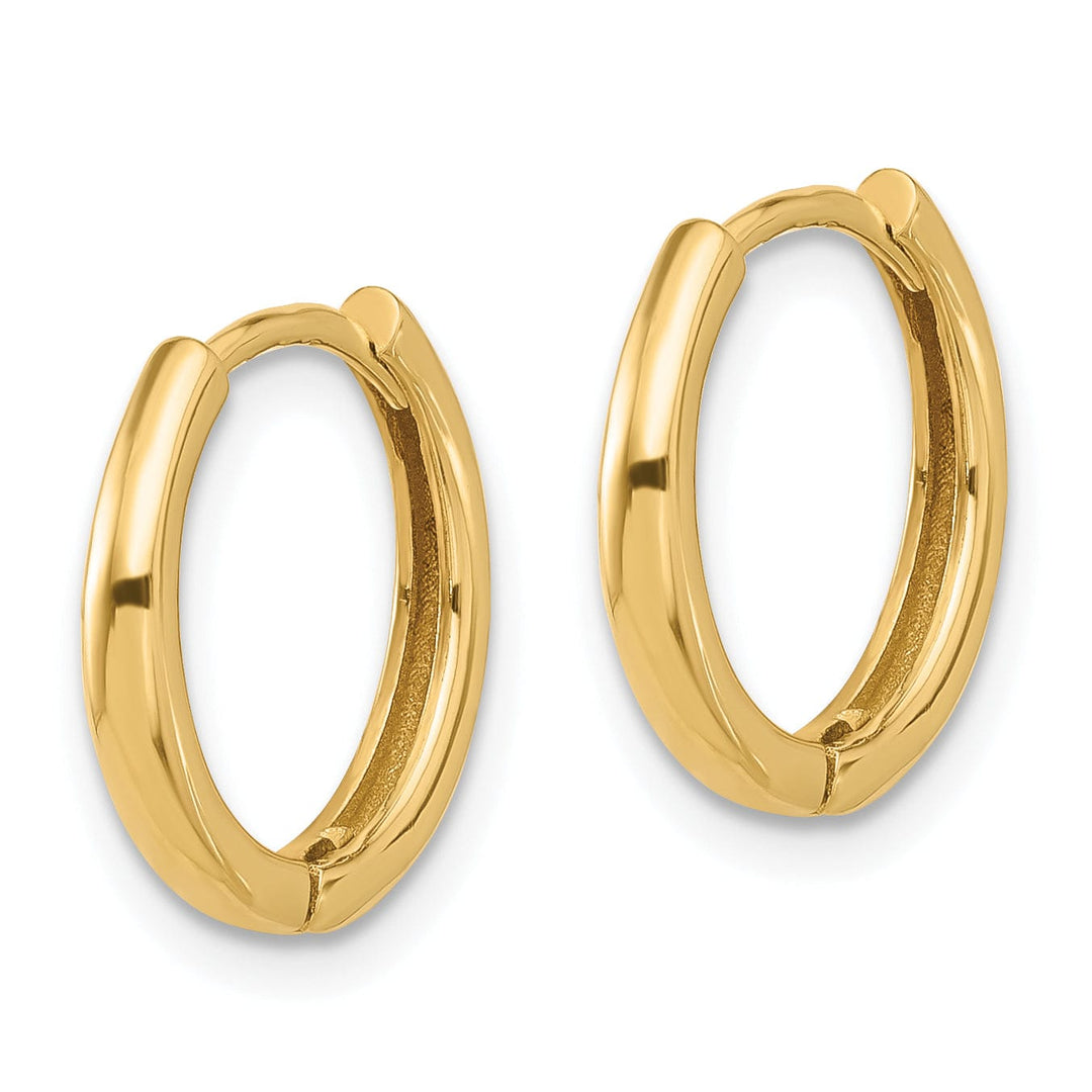Lovely Rita's Earrings 14K Yellow Gold Pretty Polished 14.3mm Round Hinged Hoop Earrings