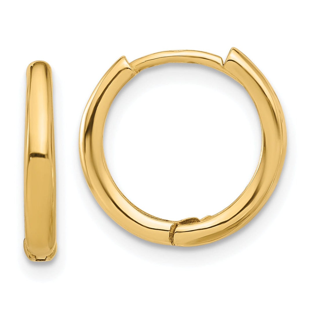 Lovely Rita's Earrings 14K Yellow Gold Pretty Polished 14.3mm Round Hinged Hoop Earrings