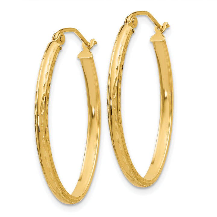 Lovely Rita's Earrings 14K Yellow Gold Radiant Polished 20.5 mm Oval Tube Hoop Earrings