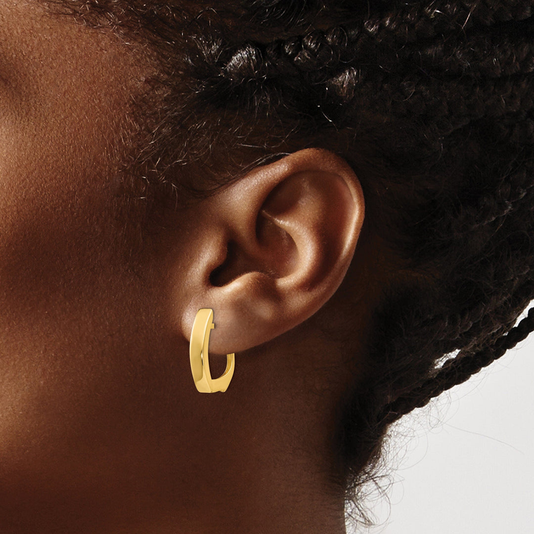 Lovely Rita's Earrings 14K Yellow Gold Radiant Polished 5mm Hinged Post Earrings