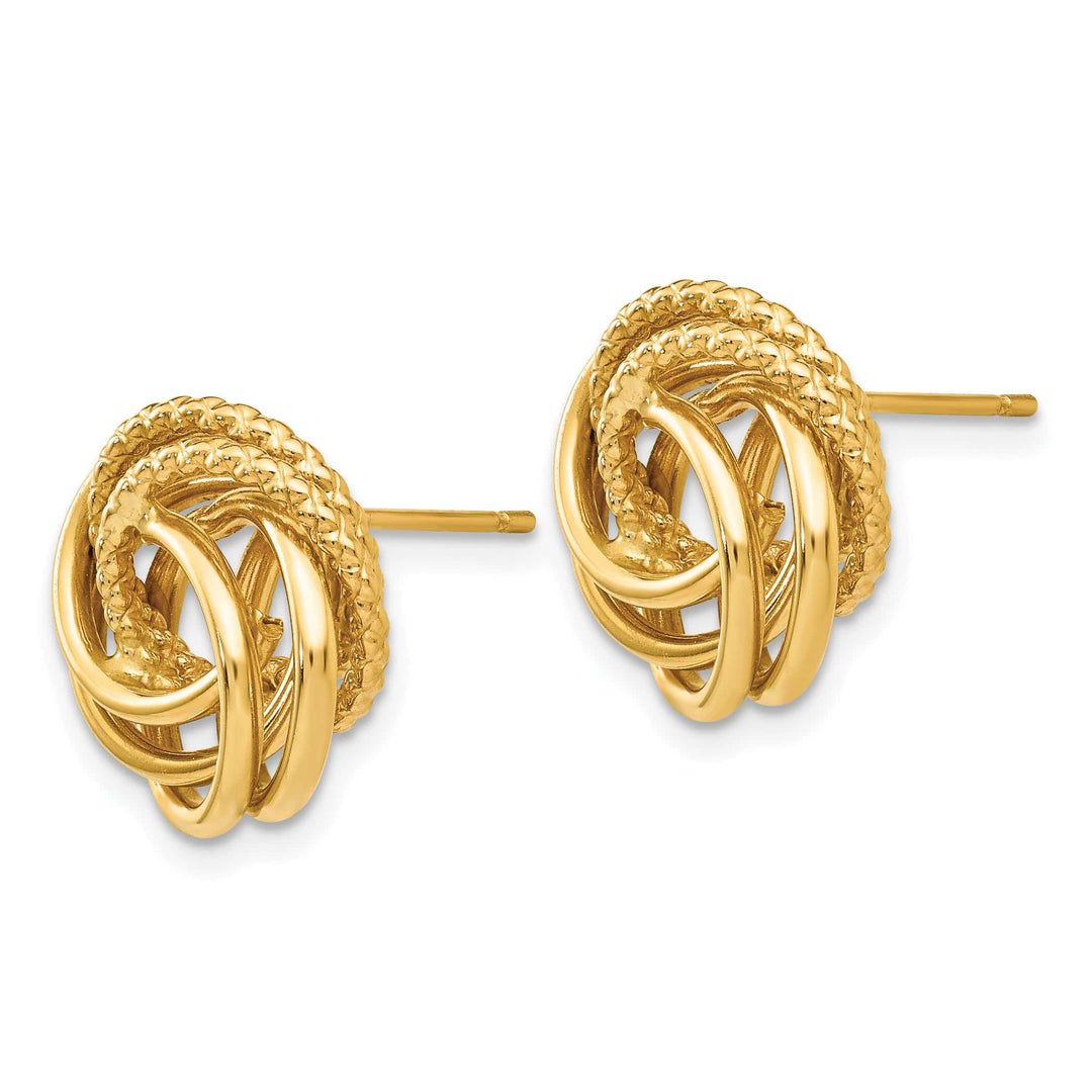 Lovely Rita's Earrings 14K Yellow Gold Refined Polished 13mm Love Knot Earrings